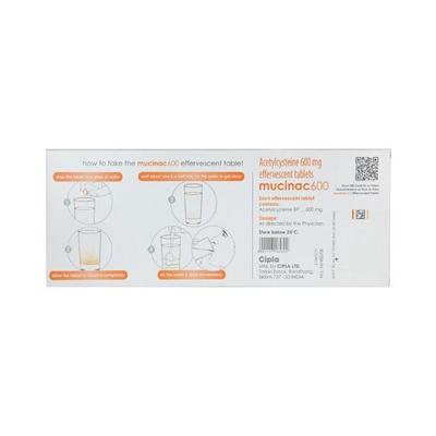Mucinac 600mg Sugar Free Orange Flavour Effervescent Tablet 10'S - Cough And Cold-Cou