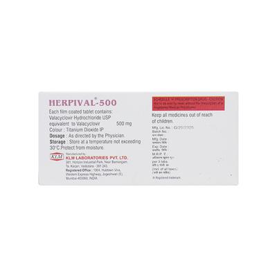 Herpival 500mg Tablet 3'S - Viral infections-Ant