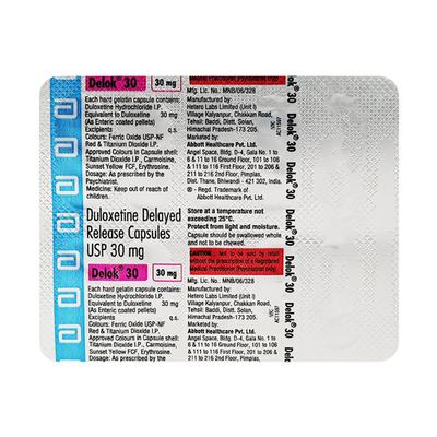 Delok 30mg Capsule 10'S - Depression-Ant