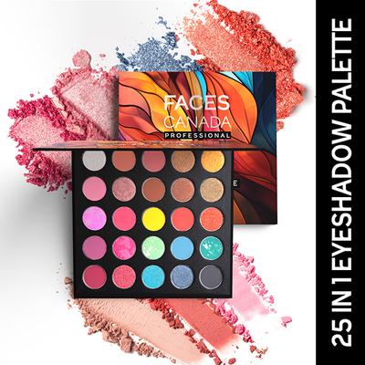 Faces Canada Professional 25 In 1 Eyeshadow Palette - Flamboyant, Shimmer & Matte Finish 25 gm - Eye Shadow Palettes