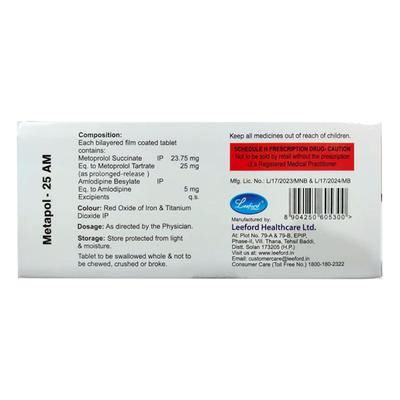 METAPOL AM 25 Tablet 10's - Hypertension-Bet