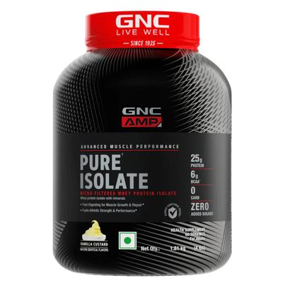 GNC AMP Pure Isolate Powder - Vanilla Custard 1.81 kg - Whey Proteins