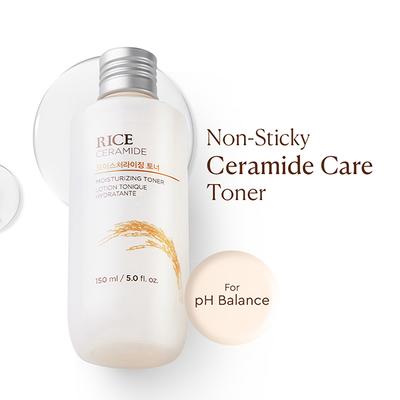 The Face Shop Rice & Ceramide Moisturizing Toner - Korean Beauty Skincare for Brightness 150 ml - Toners