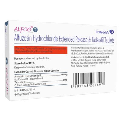 ALFOO T 10/5mg Tablet 10's - Bladder And Prostate Disorders-Dru