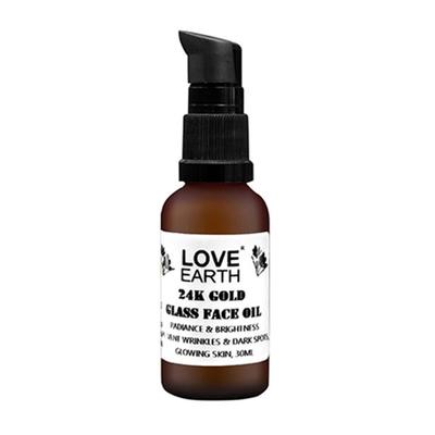 Love Earth 24K Gold Glass Face Oil With Pure Essential Oils, Paraben & Chemical Free 30 ml - Face Oils