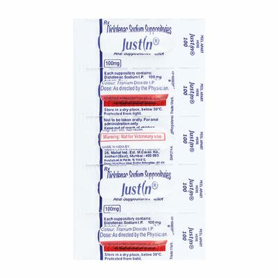 Justin 100mg Suppository 5'S - Pain relief-Nsa