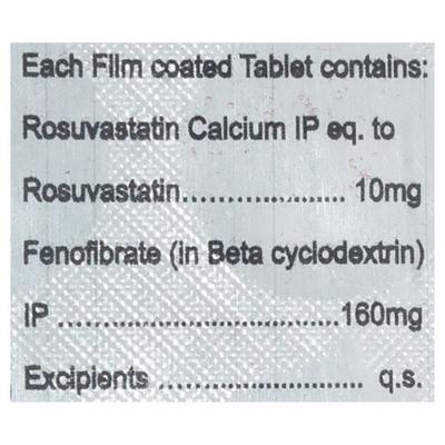 Creolip F 10/160mg Tablet 10'S - High Cholesterol-Dys