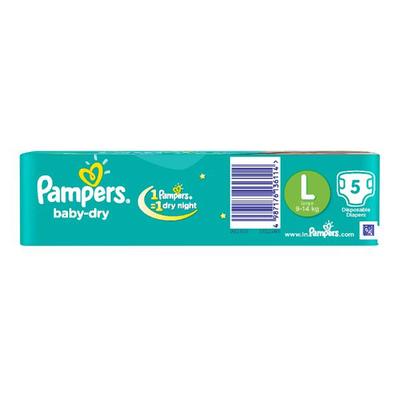 Pampers Baby-Dry (L) 5's - Diapers & Wipes