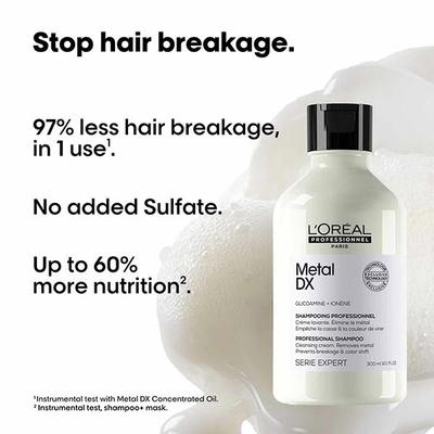 LOreal Professionnel Serie Expert Metal DX Anti-Metal Cleansing Cream Shampoo and Coloured Hair 300 ml - Shampoos
