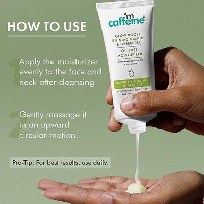 MCaffeine Green Tea & 5% Niacinamide Oil-Free Moisturizer- Reduces Blemishes & Repairs Skin Barrier 50 ml - Face Moisturizers