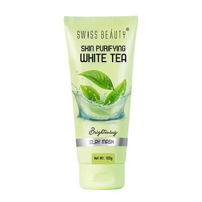 Swiss Beauty Skin Purifying Brightening Clay Mask - (White Tea) 100 gm - Masks & Peels