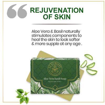 Luxuriate Naturally Refreshing Aloe Vera and Basil Soaps 125 gm - Soaps
