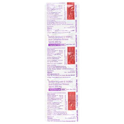 Valrate CR 300mg Tablet 10'S - Epilepsy/Convulsion-Ant