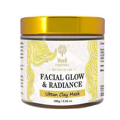 Khadi Essentials Ubtan Clay Mask Facial Glow Anti Tan with Haldi Chandan SLS Free 100 gm - Masks & Peels