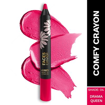 Faces Canada Comfy Matte Lip Crayon - Drama queen 04, 2.8gm - Lip Crayons
