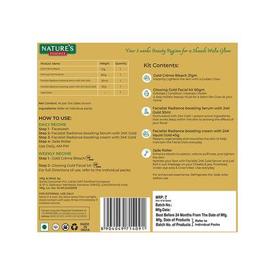 Natures Essence Shaadi Wala Glow Kit - 3 Weeks Ritual for Radiant Glowing Skin, 126gm + 30ml 1's - Facial Kits