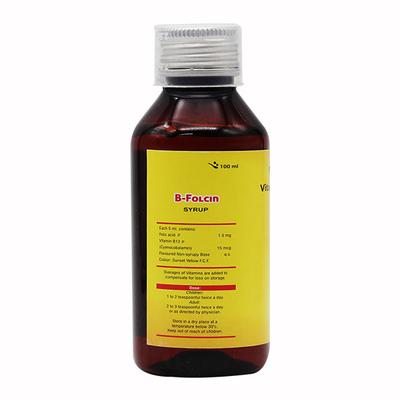 B FOLCIN Mango Flavour SYRUP 100ML - Iron Supplement/Anaemia-Vma