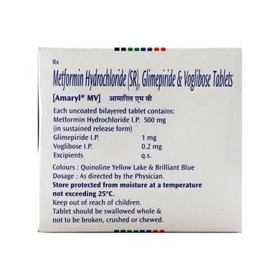 Amaryl MV 1mg Tablet 15'S - Diabetes-Ant