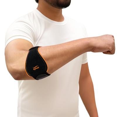 Tynor Tennis/Golfers Elbow Support Pro (UN) - Black & Orange - Arm/Elbow Supports