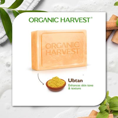Organic Harvest Luxurious Bathing Bar-Ubtan Bathing Bar for Gentle Cleansing, Soap for Glowing Skin 125 gm - Soaps