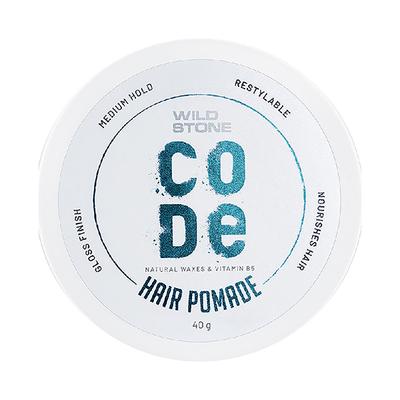 Wild Stone Code Hair Pomade for Men M Long Lasting Flexible Holdglossy Finish with Volume 40 gm - Hair Gels & Waxes