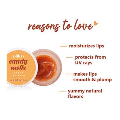 Plum Candy Melts Caramel Cravings Vegan Lip Balm 12 gm - Lip Balms