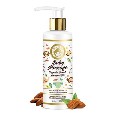 Mom & World Baby Massage Organic Sweet Almond Oil 200 ml - Baby Skin Care