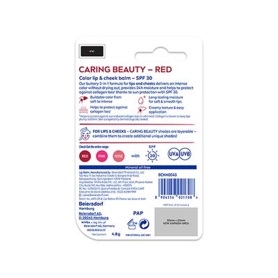 Nivea Lip-Care Caring-Beauty-Red 4.8 gm - Lip Balms