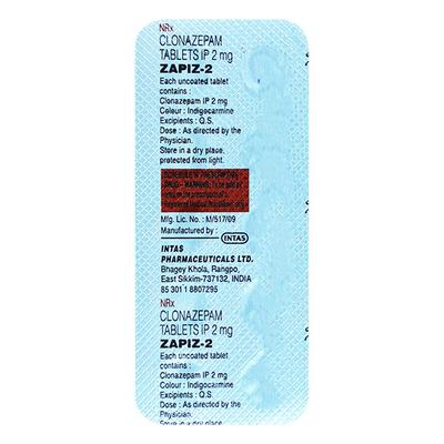 Zapiz 2mg Tablet 10'S - Anxiety-Anx