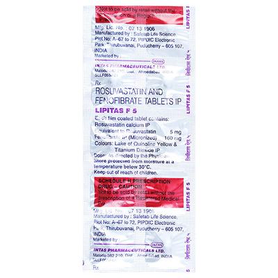 LIPITAS F 5 Tablet 10's - High Cholesterol-Dys