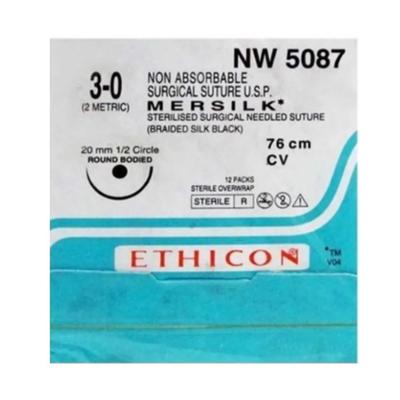 Johnson & Johnson Ethicon Mersilk Non Absorbable Surgical Suture (3-0) (76 cm) (NW5087) 1's - Sutures