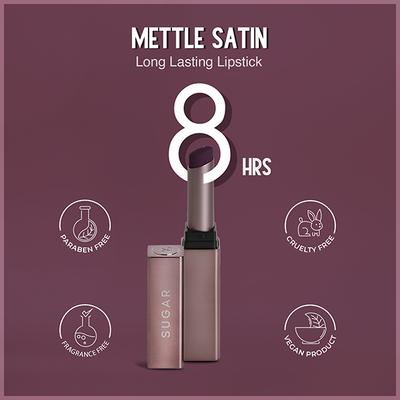 SUGAR Cosmetics Mettle Satin Lipstick - 05 Helena (Plum Berry) 2.2 gm - Lipsticks