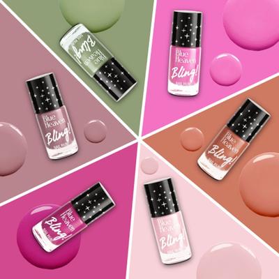Blue Heaven Heaven Bling Nail Polish Combo, Pastel Shades (Pack Of 6) Long Lasting Chip Resistant, 48ml - Nail Polish