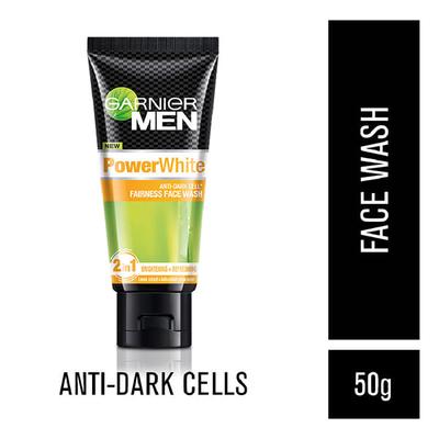 Garnier Men Power White Anti-Dark Cells Fairness Face Wash 50 Gm - Face Wash & Cleansers