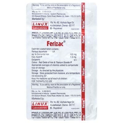 Ferizac Tablet 10'S - Iron Supplement/Anaemia-Vma