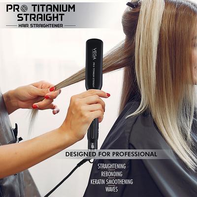 VEGA Professional Pro Titanium Straight Hair Straightener with 20 Sec Ultra Fast Heat Up, (VPPHS-03) 1's - Hair Dryers