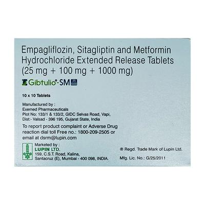 GIBTULIO SM 25/1000 Tablet 10's - Diabetes-Ant