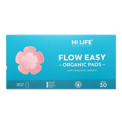 Hi Life Flow Easy Organic Pads 30's - Sanitary Napkins