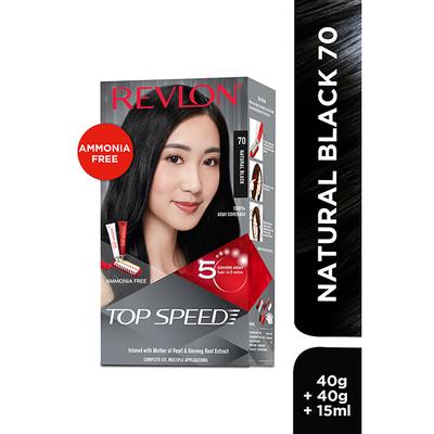 Revlon Top Speed Hair Color For Woman - Natural Black 70 (with Outrageous Conditioner) 1's - Crème