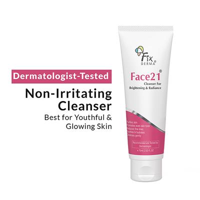 Fixderma Face21 Face Cleanser, Reduce Wrinkles & Fine Lines, Skin Brightening  Face Wash (75 ml) - Face Wash & Cleansers