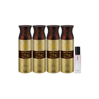 Ajmal 4 Wisal Dhahab Deo & Neea EDP Pack of 5 20 ml - Women Perfumes (Edt/Edp)