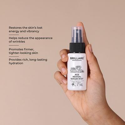 Brillare Professional Age Revival Natural Face Toner with Hyaluronic Acid, Rose and Sandalwood 50 ml - Toners