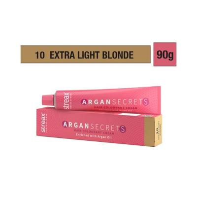 Streax Professional Argan Secrets Hair Colourant Cream Enriched - Extra Light Blonde 10 90 gm - Crème