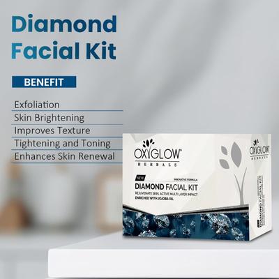 OxyGlow Herbals New Diamond Facial Kit Enriched With Jojoba Oil 50 gm - Facial Kits