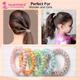 Majestique Spiral Hair Ties For Thick Hair Elastic No Crease Hair Coils Waterproof Ponytail Holders - Multicolor 5's - Hair Clips/Bands