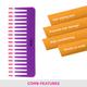 Vega Lilac Shampoo Com (1268) 32 gm - Hair Combs