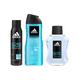Adidas Ice Dive Eau De Toilette 100ml + Deodorant Spray 150ml + 3-In-1 Shower Gel 400ml 3's - Men Deodorants/Roll-Ons