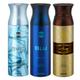 Ajmal Avid & Blu & Wisal Dahab Deodorant Spray - For Men (Pack Of 3) 200 ml - Men Perfumes (Edt/Edp)