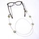 Modisch White Beads With White Circle Stones With Golden Print Sunglasses Chain (JC-1402-White) 1's - Wearables Sunglasses