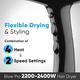 Vega Blow Pro 2400W Hair Dryer With Comb, Concentrator & Diffuser Nozzles, 2 Speed/4 Heat Settings, (Vhdp-05) - Hair Dryers